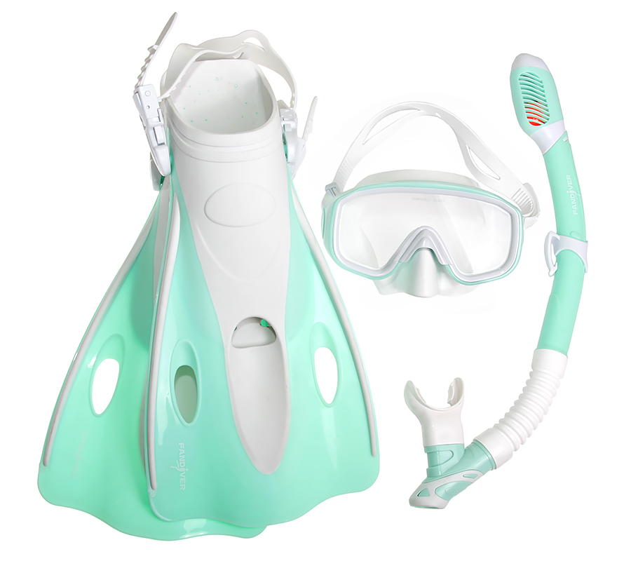 Комплект FanDiver маска + трубка + ласты FD-02K для сноркелинга