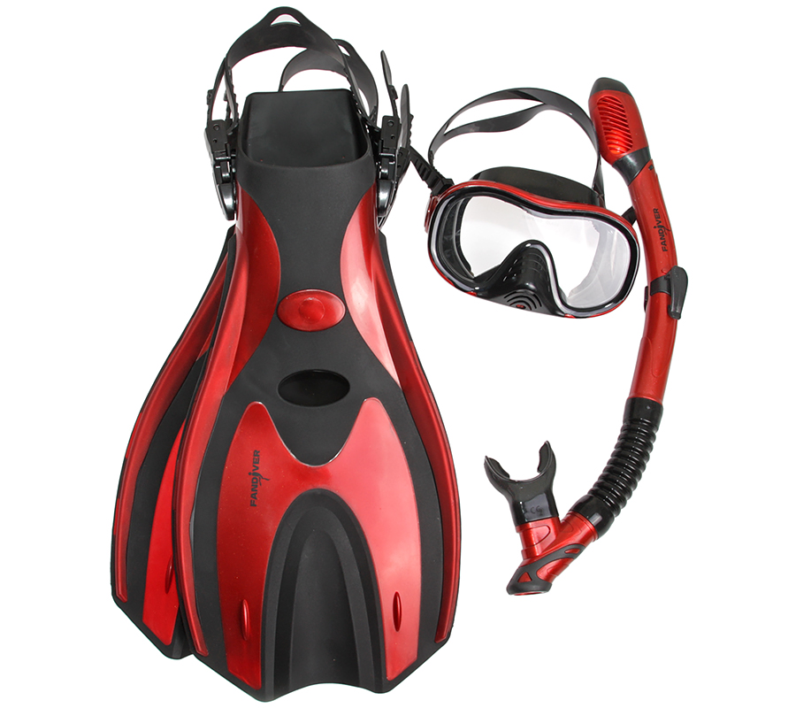 Комплект FanDiver маска + трубка + ласты FD-01K для сноркелинга