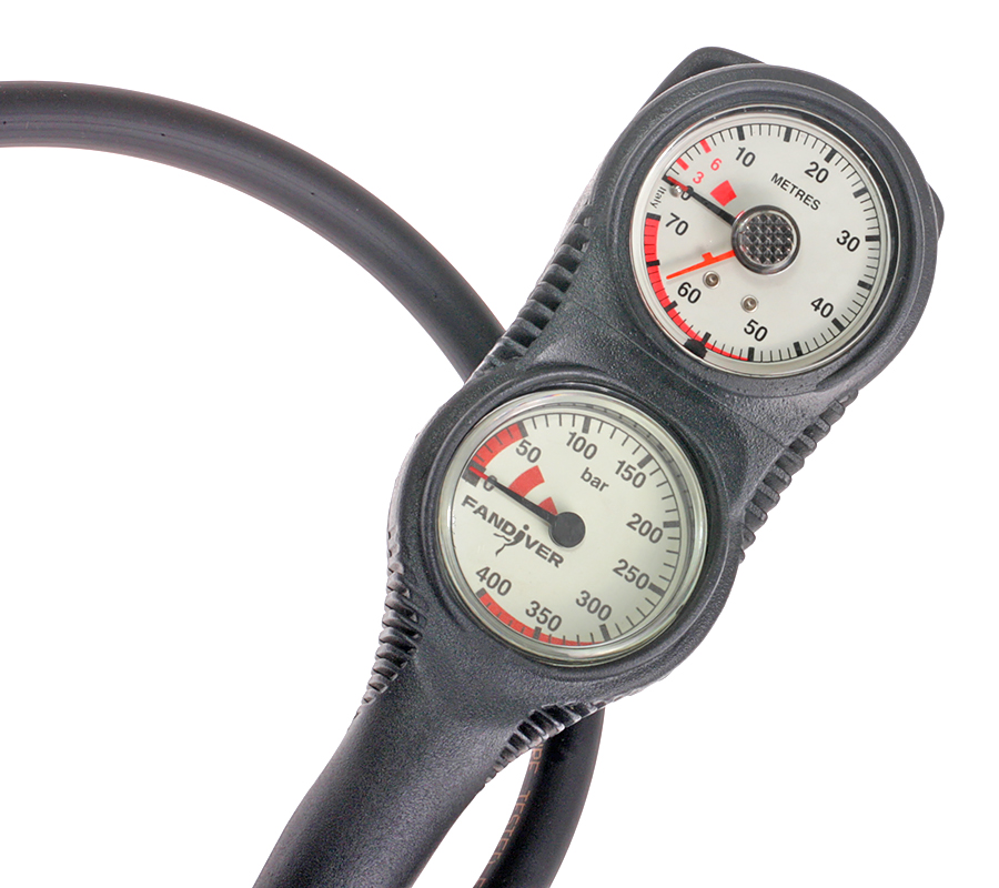 Консоль двухприборная FanDiver SPG12 Compact (манометр + глубиномер)